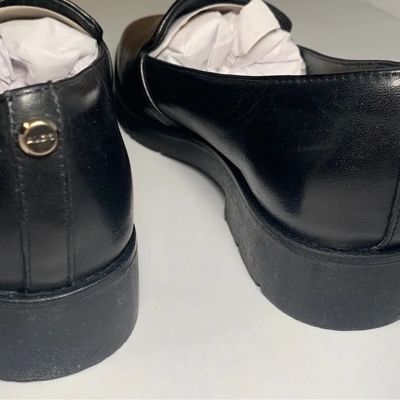 NEW ALDO Women's Slip on Black Genuine Leather Loafers Size 6 Flats Shoes - Picture 12 of 14